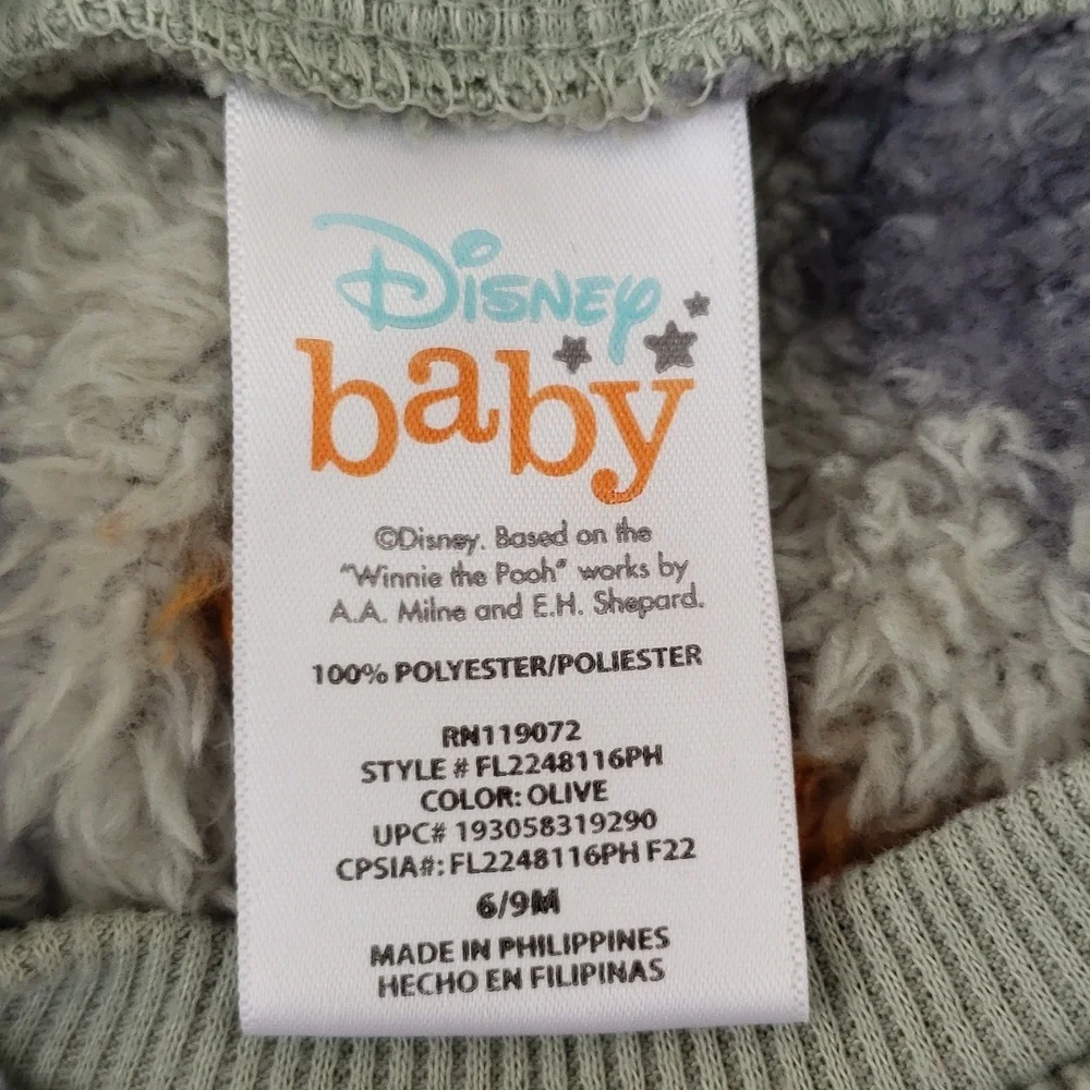 Disney Baby Winnie the Pooh Green Sherpa Fleece Unisex Matching Set, Size 6-9M